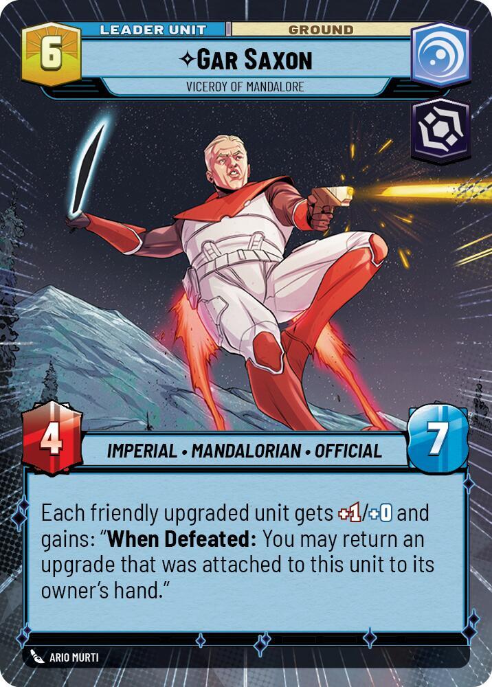 Gar Saxon - Viceroy of Mandalore (Hyperspace) (Back)